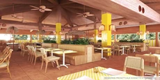 Rendering del ristorante del Serenè Village