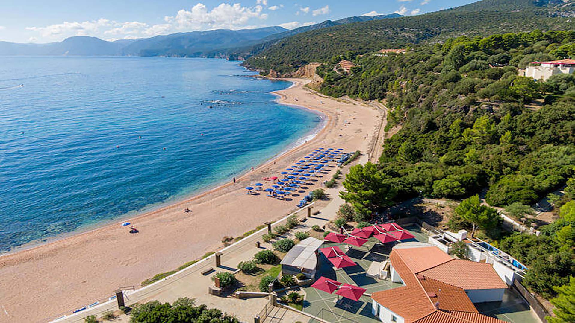 Vista aerea della spiaggia