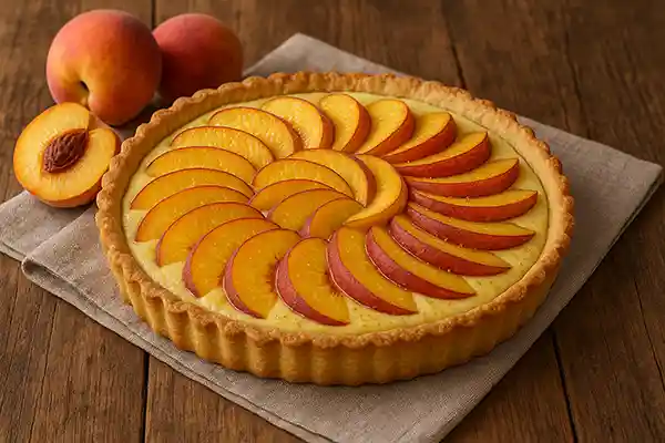 🍑 Crostata di pesche e crema – Il dolce profumo dell’estate italiana