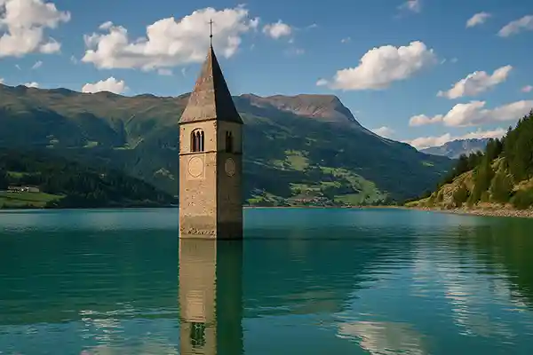 ⛪ Il paese sommerso del Lago di Resia: la storia del campanile che affiora dall’acqua